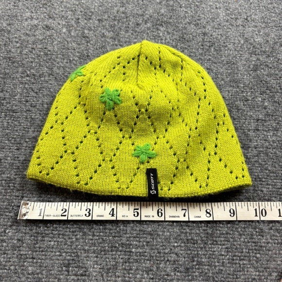 SCOTT Women’s Green Flower Reversible Knit Beanie One Size Fits Most - Picture 7 of 7